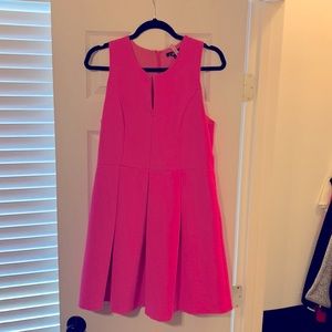 Neon Pink A line Dress with pockets
